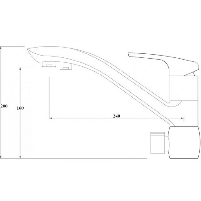 Zorg ZR 404 KF черный металл Смеситель для кухни Zorg 200х240  - Вид №2
