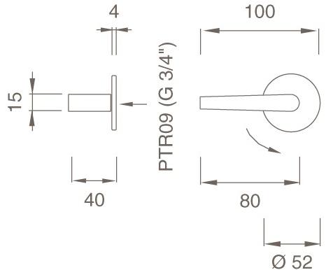 Ceadesign Настенный кран для горячей воды Flag Flg 35 - Вид №1
