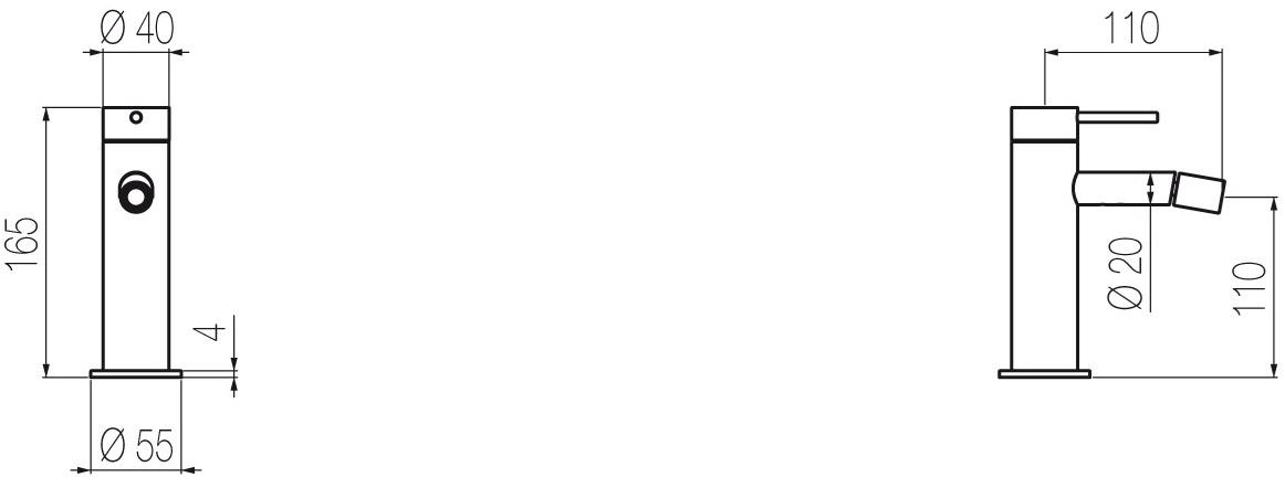 Radomonte Смеситель для биде, однорычажный, из нержавеющей стали Toki Tki4 - Вид №1