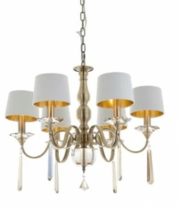Люстра Charon белая с золотом 5879 PUSHA ДИЗАЙНЕРСКИЕ, PUSHA 061593 Латунь
