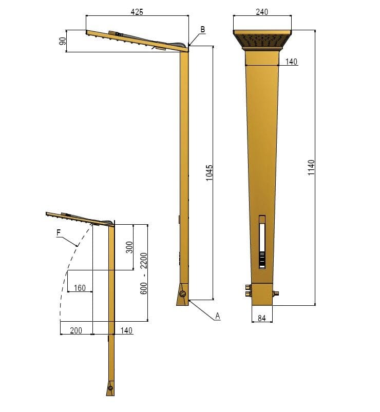 Латунная настенная душевая колонна с душем tender rain ARCH-00112173 - Вид №6