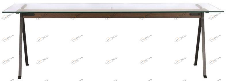 Driade Прямоугольный стол из стали, стекла и дерева Frate, fratello, cugino, cuginetto sun-id-1515562