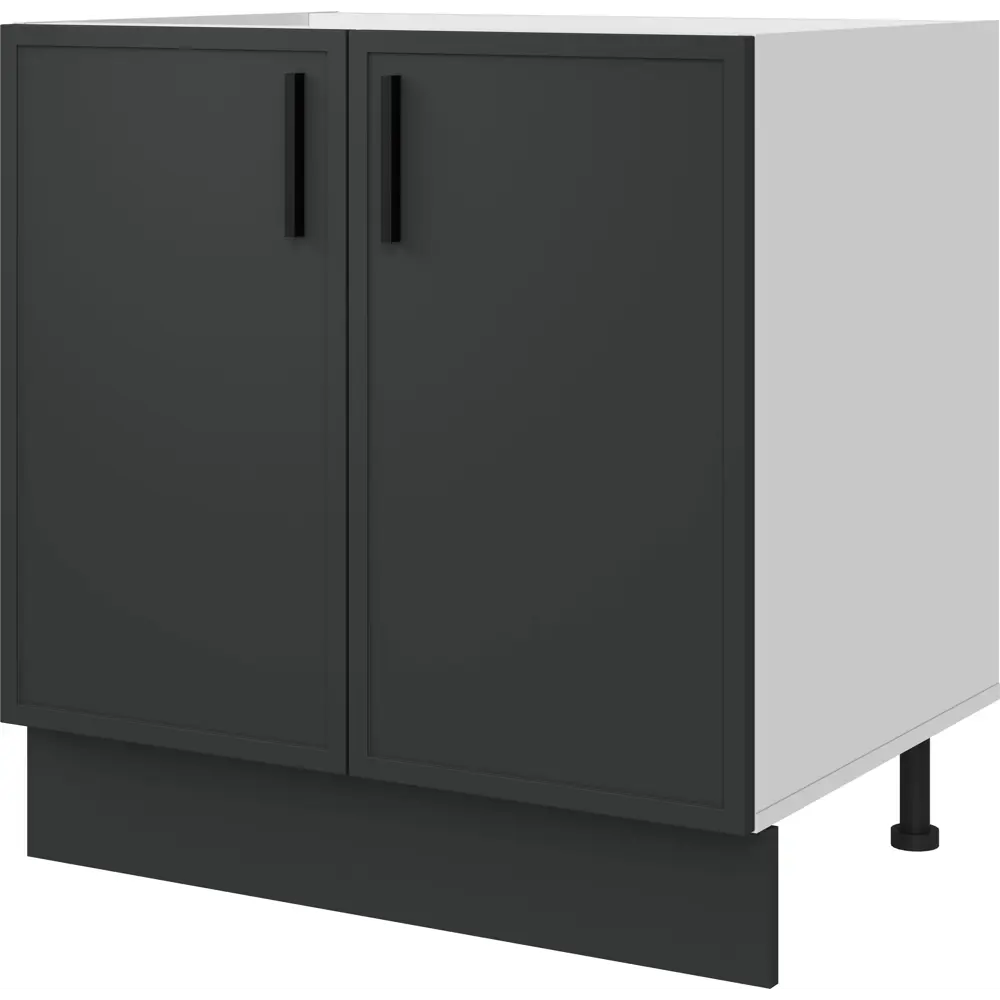 Кухонный шкаф напольный Неро Delinia 80x82.5x58 см МДФ цвет графит 86578026 STLM-2003424 - Вид №1