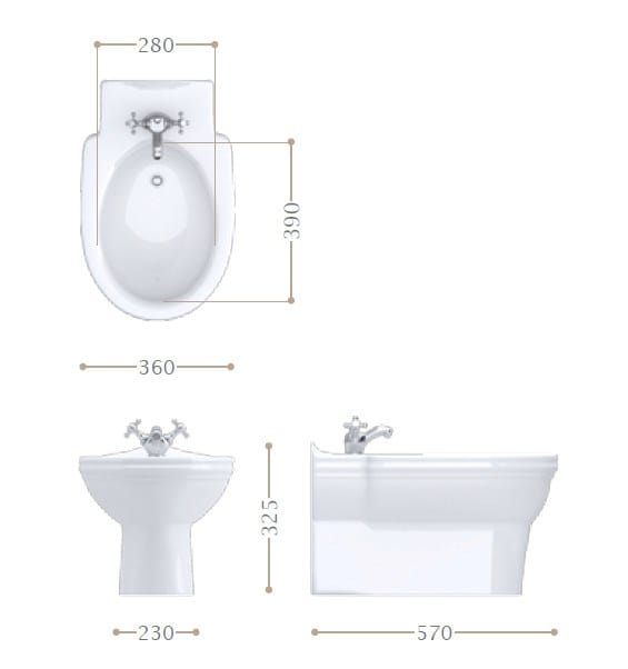 Фарфоровый подвесной биде Gentry Home Balasani ARCH-00151029 - Вид №3