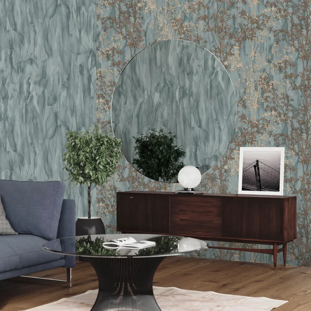 Обои флизелиновые Euro Decor Fjord зеленые 1.06 м ED7113-04 88479183 STLM-2123643 - Вид №3