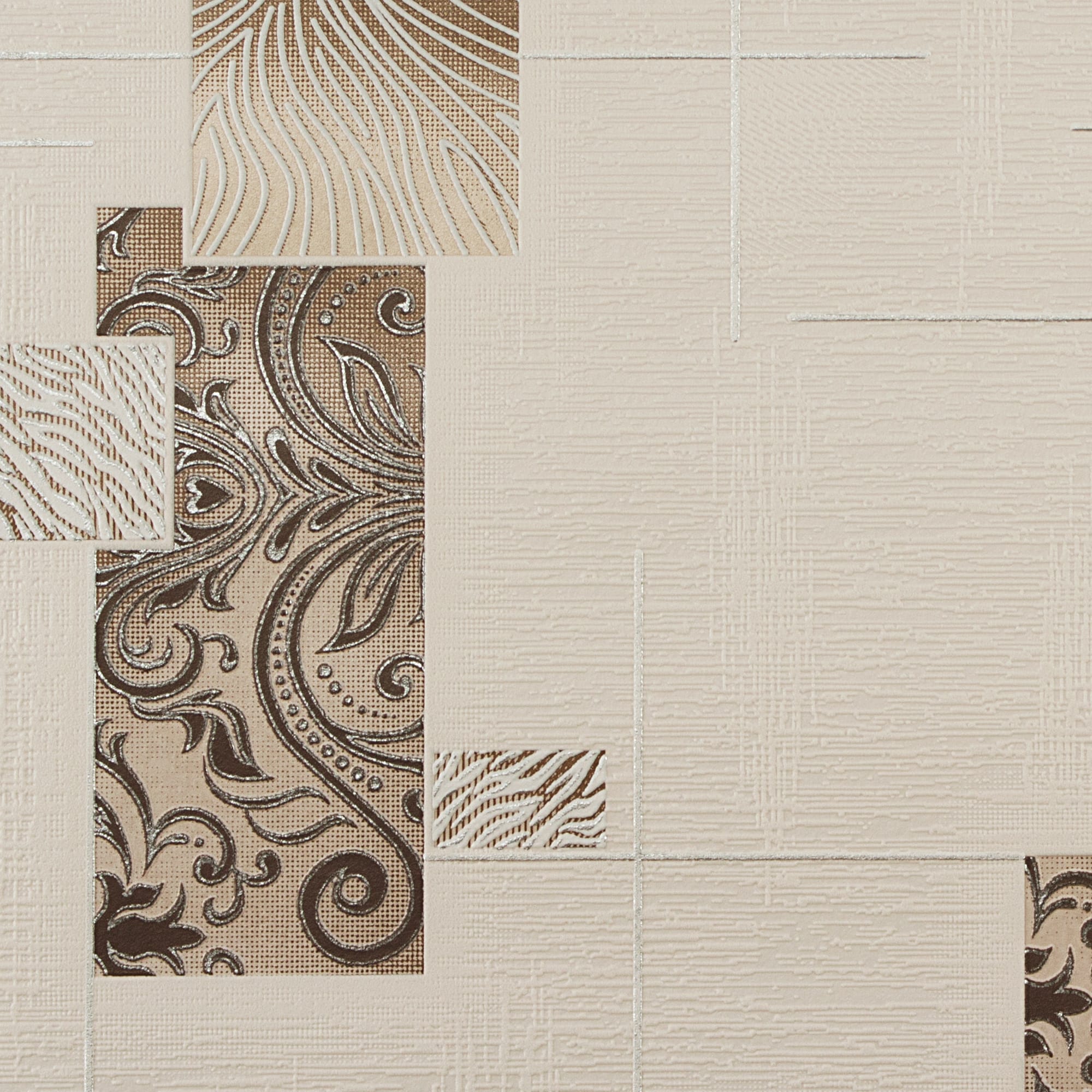 82399687 Обои виниловые бежевые 0.53 м 0210-1 Плитка Santreyd  - Вид №1