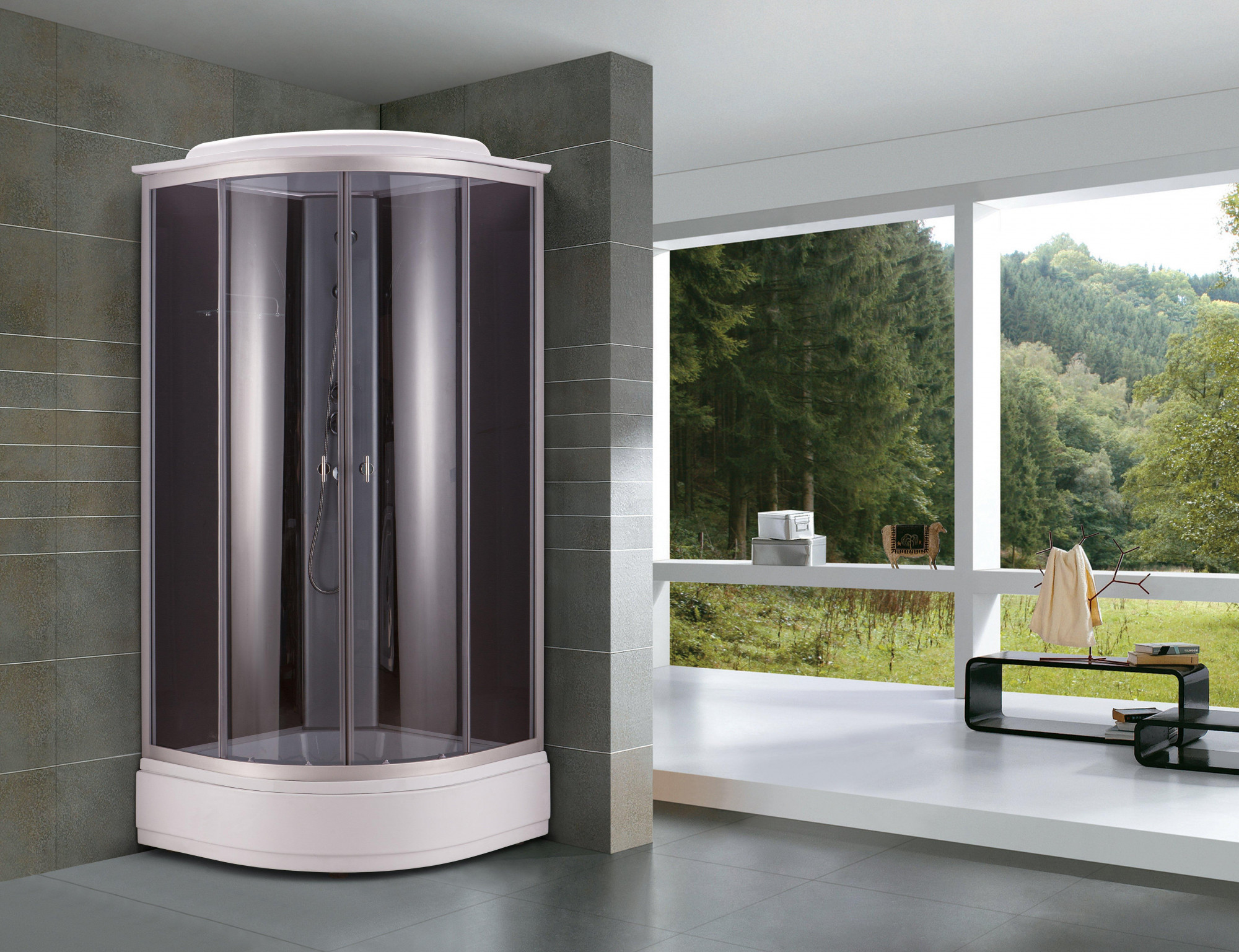 Душевая кабина NG- 3501-14 (900х900х2150) низкий поддон(26см) стекло ТОНИРОВАННОЕ Niagara Classic 35011434