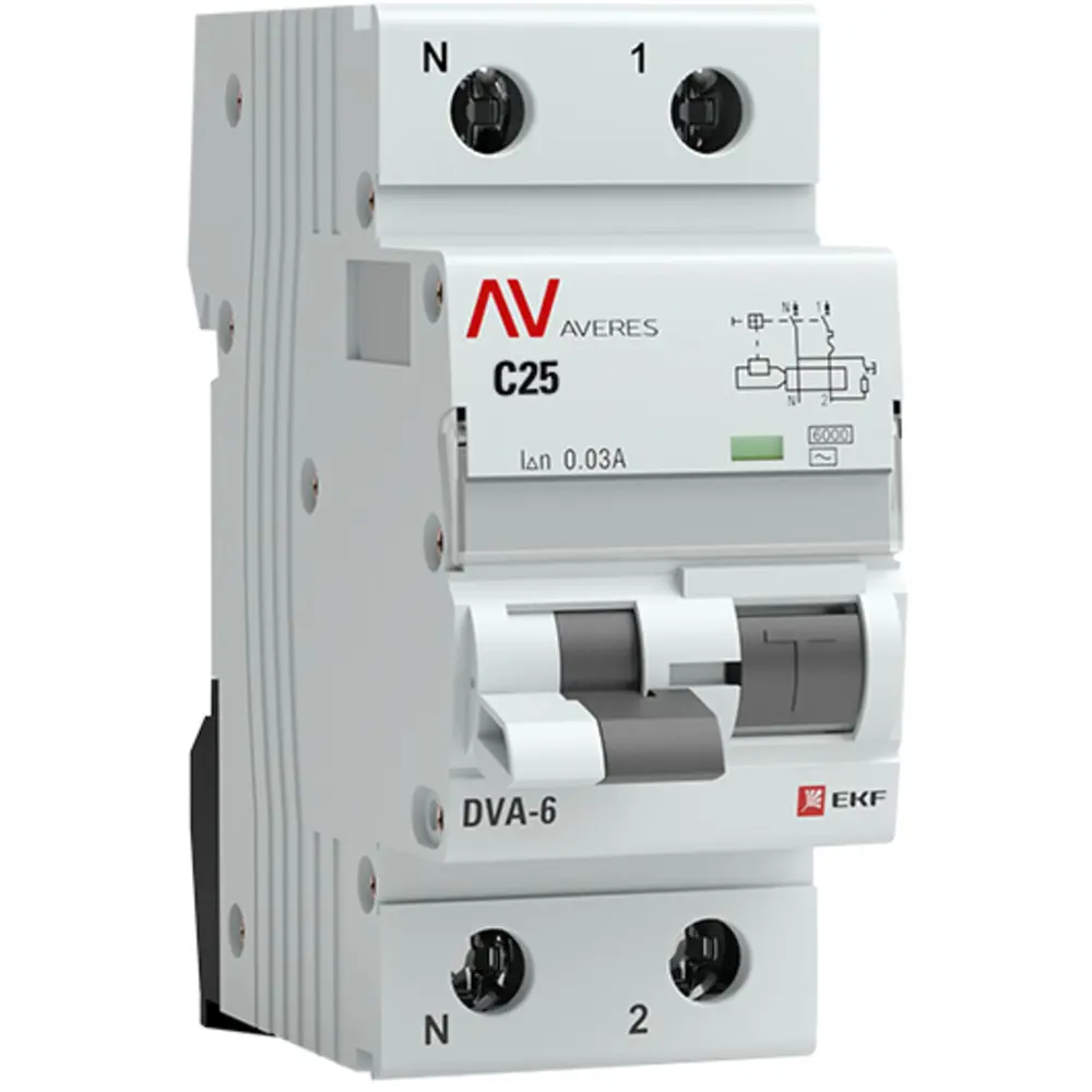 Дифференциальный автомат EKF DVA-6 с индикацией срабатывания 84579916 STLM-1110752