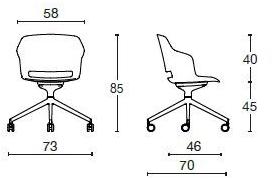 Diemme Офисный стул из полипропилена с 4-мя спицами и подлокотниками Clop sun-id-1397782 - Вид №7