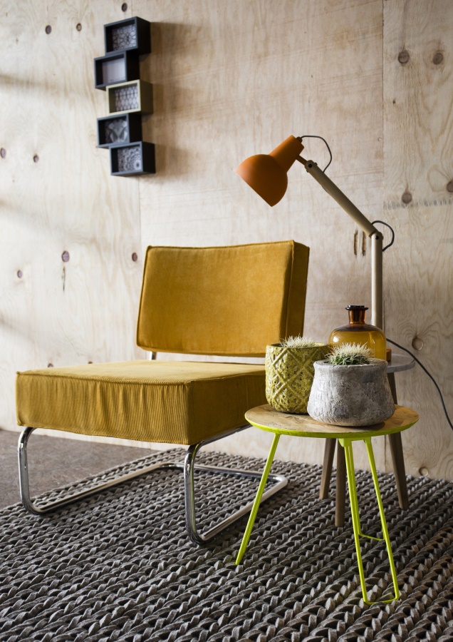 Кресло Lounge Ridge Rib желтое Zuiver 3100013 - Вид №6