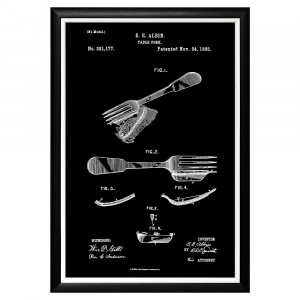 896519423_1818 Арт-постер «Патент на столовую вилку, 1885» Object Desire