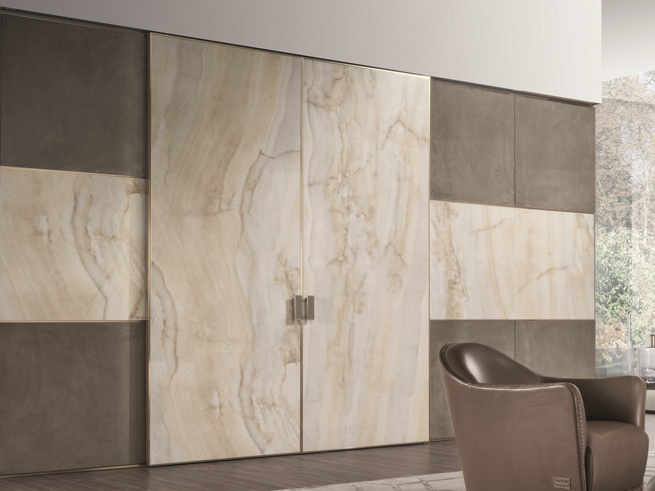 Глазурованная дверь из керамогранита Longhi Aluminiun Chic-Doors ARCH-00105715