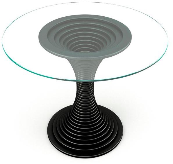 Prieto Studio Круглый стол из дерева и стекла  Vor001  - Вид №1