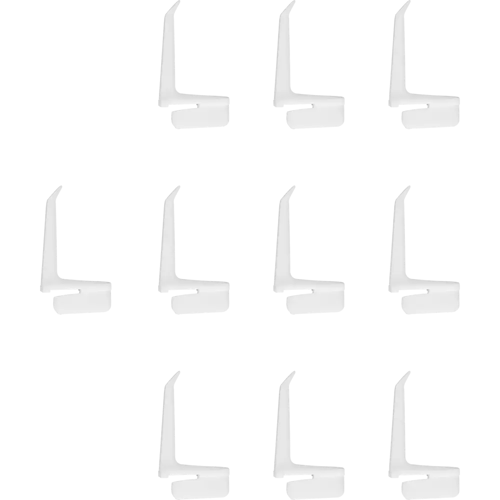 Крюк на перфопанель Spaceo 4 см пластик цвет белый 10 шт STLM-2086578 - Вид №1