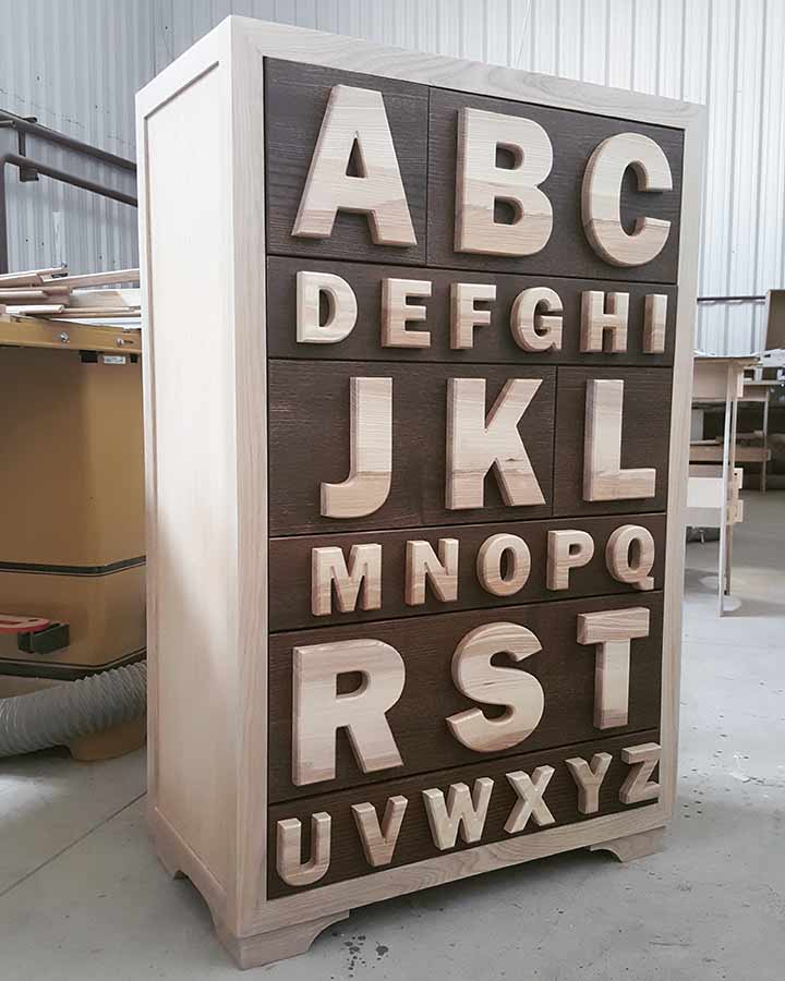 Комод с рисунком бежевый, коричневый N3 Alphabet FURNITERA ДИЗАЙНЕРСКИЕ, КОМОДЫ ALPHABETICAL 120330 Бежевый;коричневый  - Вид №2