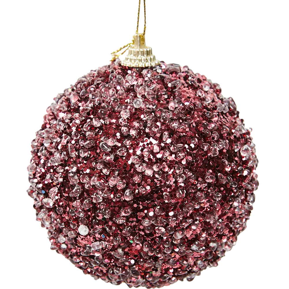 Елочный шар KREAFORTA с блестками темно-розовый ø8 см 89420670 STLM-1584568 - Вид №1