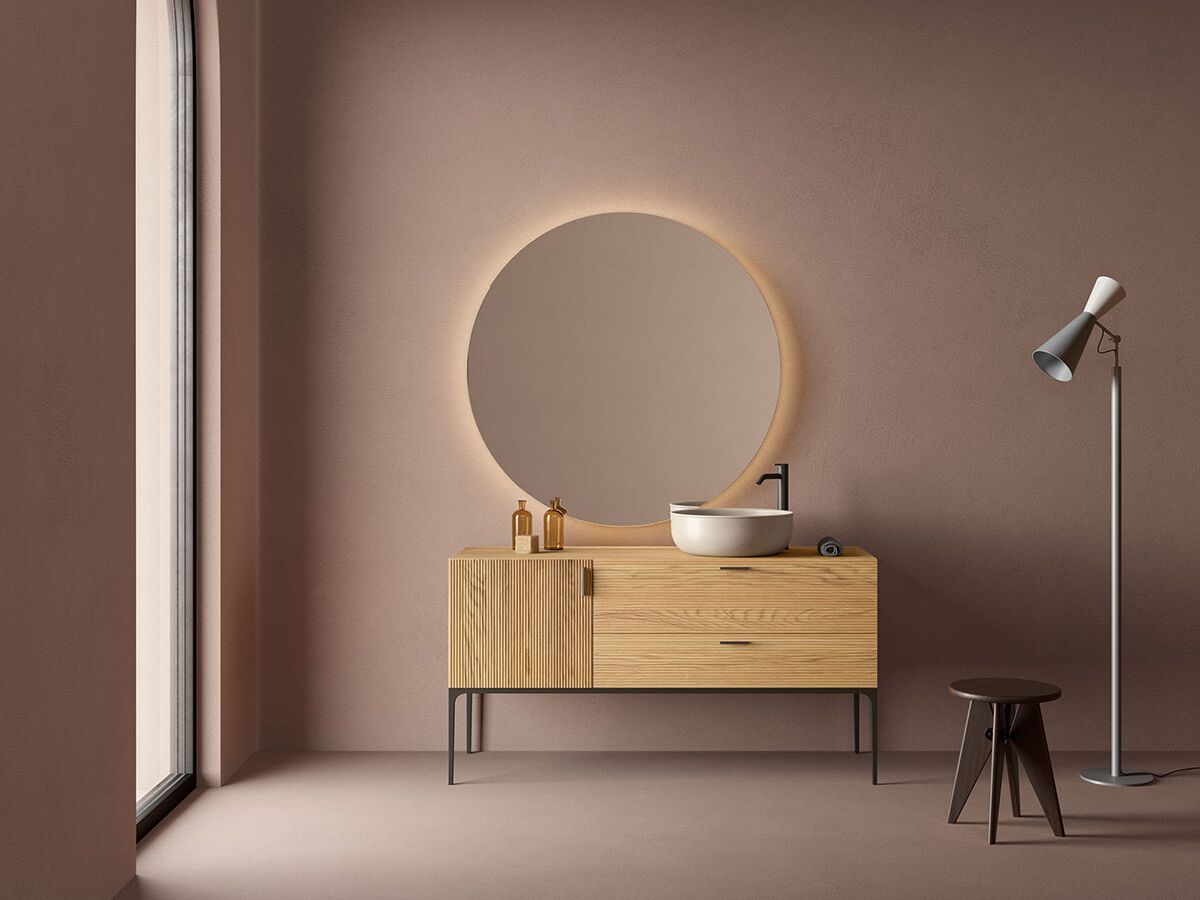 Круглый умывальник с одной столешницей из твердой поверхности Inbani Prime ARCH-00101094 - Вид №3