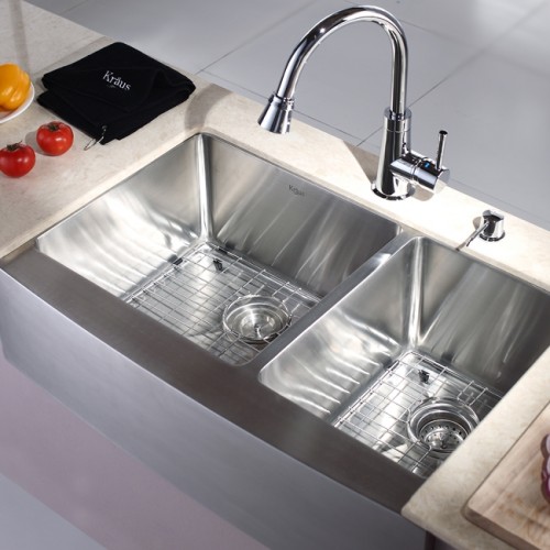 KHF203-33 Мойка кухонная прямоугольная Krausru  - Вид №6