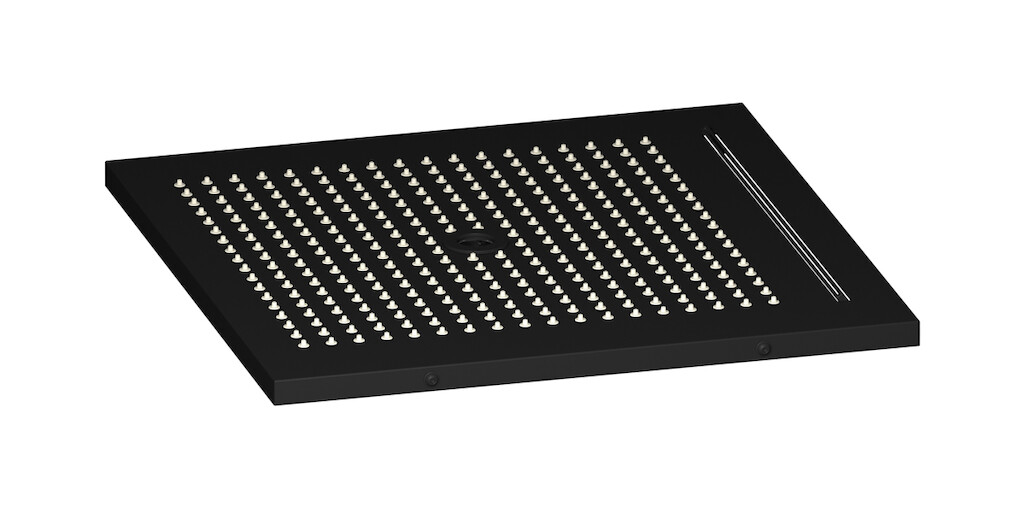 Полувстроенный верхний душ с режимами - дождь, водопад и хромотерапия WE ARE IB av370np Matt Black Aqua