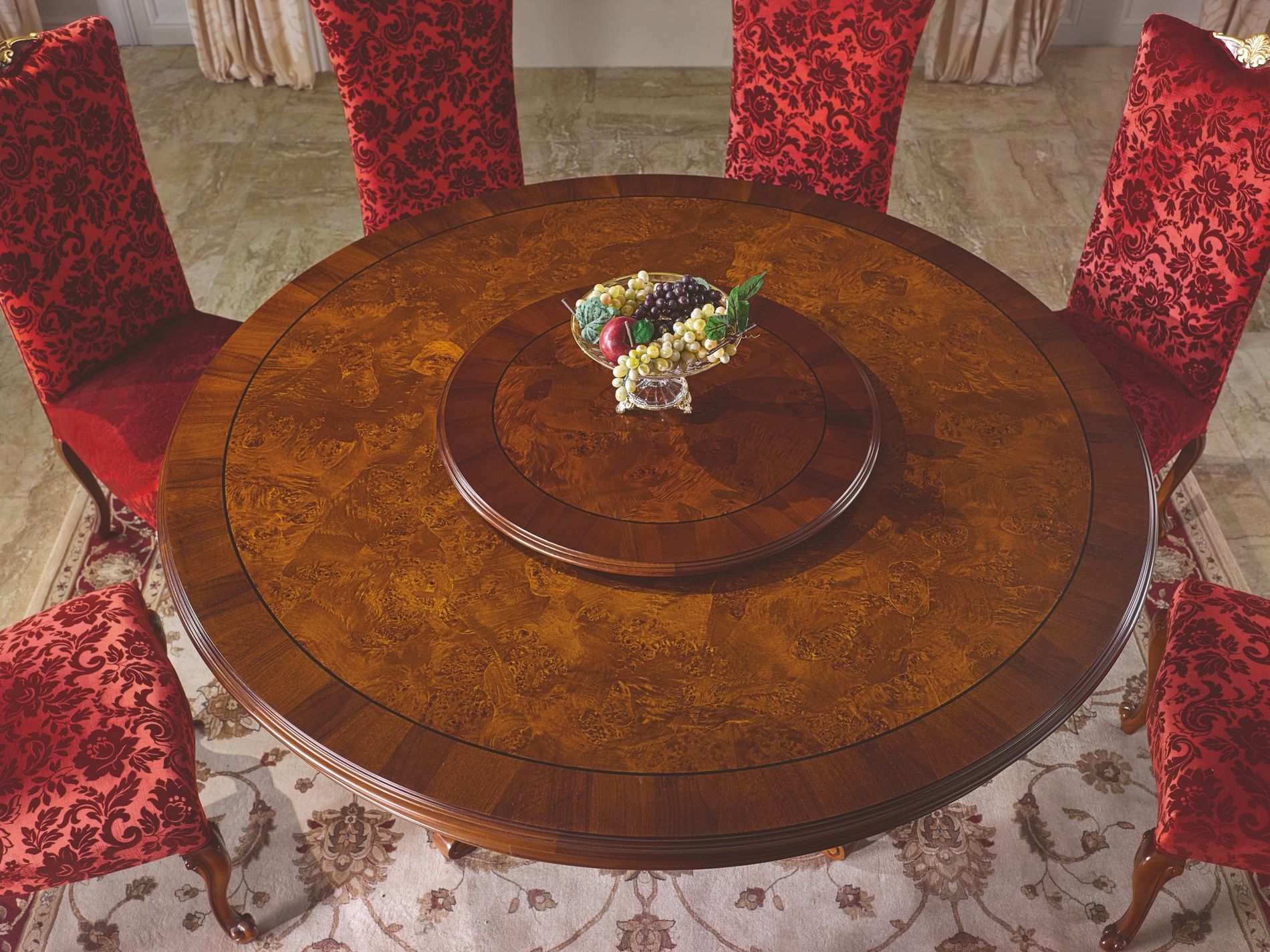 Круглый обеденный стол из орехового дерева с Lazy Susan SCAPPINI & C 35TH ANNIVERSARY 300/LS ARCH-00142775 - Вид №1