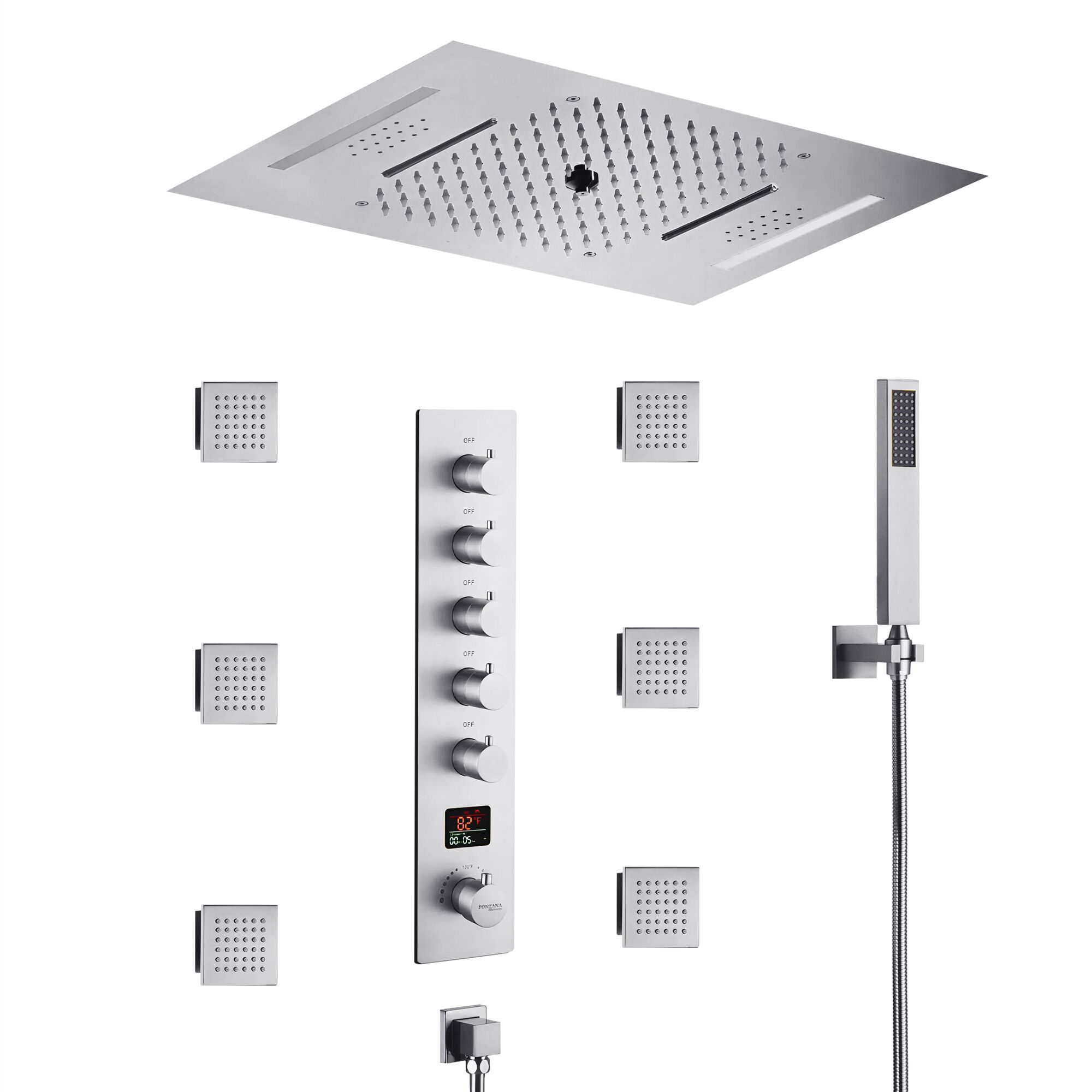 Светодиодный встраиваемый электронный набор для душа Fontana Showers TOMBLAINE ARCH-00037264 - Вид №1