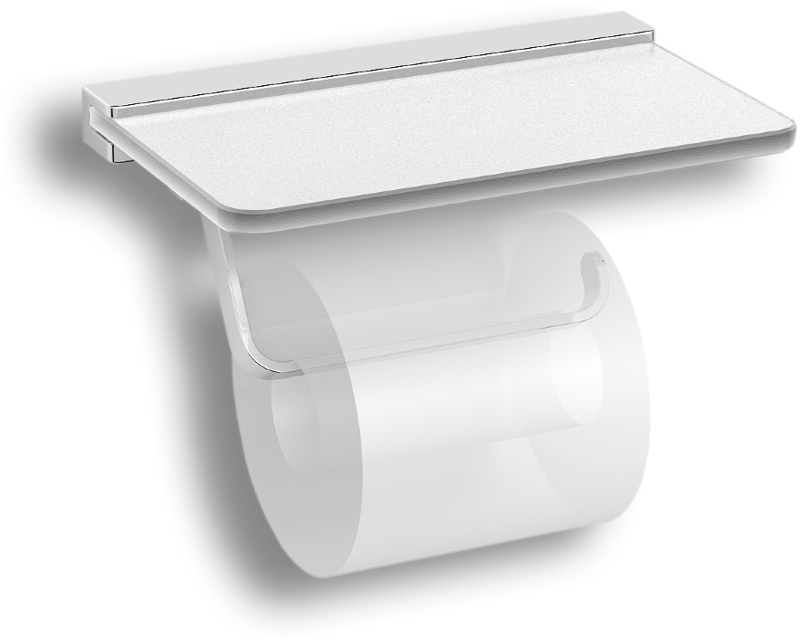 32041B Бумагодержатель MELVIN VICO подвесной с полкой цвет хром LANGBERGER VICO, MELVIN