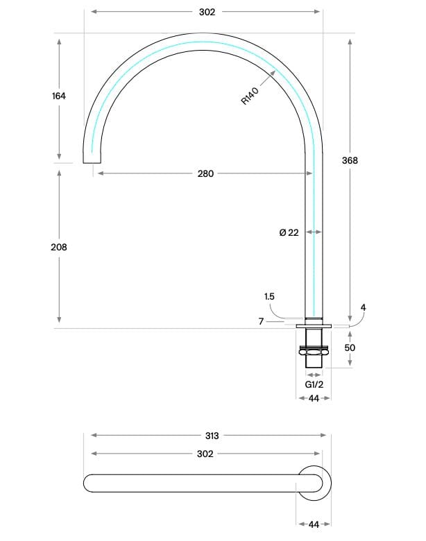 Смеситель для раковины из нержавеющей стали с поворотным горлышком COCOON John Pawson ARCH-00081817 - Вид №9