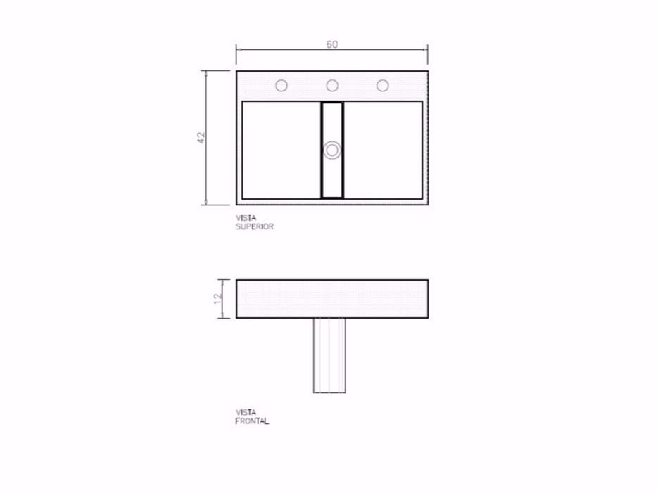 Прямоугольная подвесная раковина из смолы Vallvé STRIPE ARCH-00146585 - Вид №1
