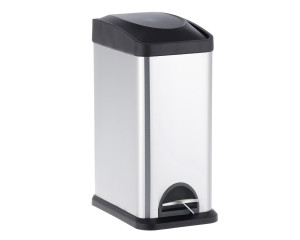 KIM701 Мусорный бак с педалью разделения, одно отделение, 15 л, матовая сталь Merida