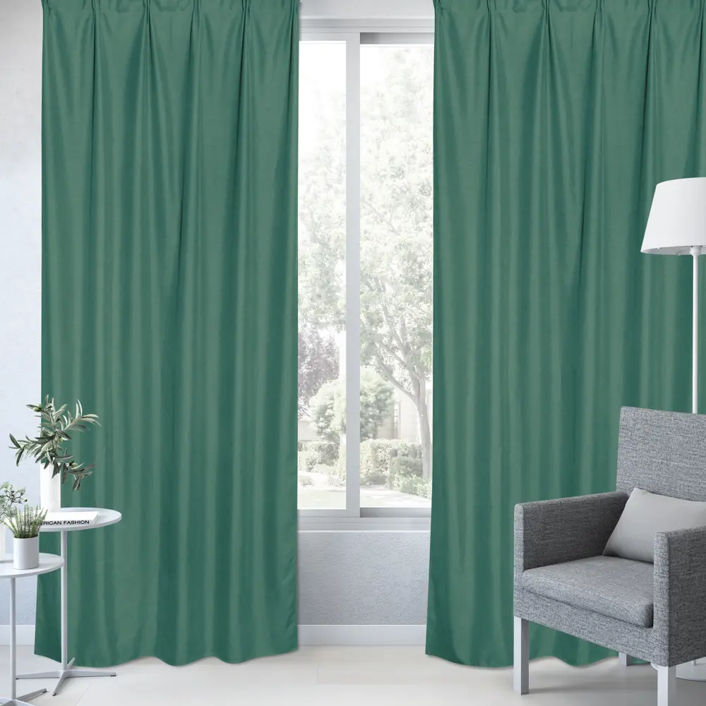 Штора на ленте Inspire Vieste 160x280 см цвет зеленый 88311130 STLM-2121764  - Вид №5