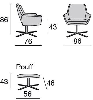CTS SALOTTI Кресло поворотное с 4-мя спицами Elle sun-id-1395262 - Вид №2