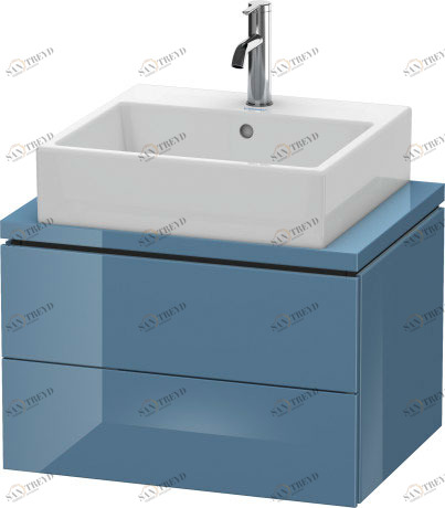 LC580504747 Тумбочка для компактной консоли L-Cube #LC5805 620 x 477 мм Каменно-синий глянцевый лак Duravit