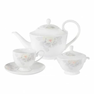 Чайный набор фарфоровый белый 14 предметов "Флоранс" ANNA LAFARG EMILY ФЛОРАНС 00-3946885 Белый