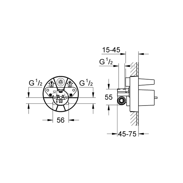 Встраиваемая часть смесителя для душа GROHE Ondus (33964000) - Вид №1