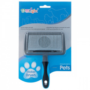 ПР0058881 Пуходерка для собак пластиковая с каплей средняя DeLIGHT