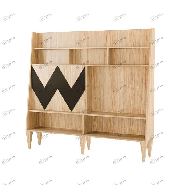 Стеллаж деревянный шпон темно-коричневый Woo Wall WOODI  00-3966195 Бежевый;коричневый 