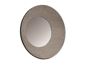 Круглое деревянное зеркало с рамкой