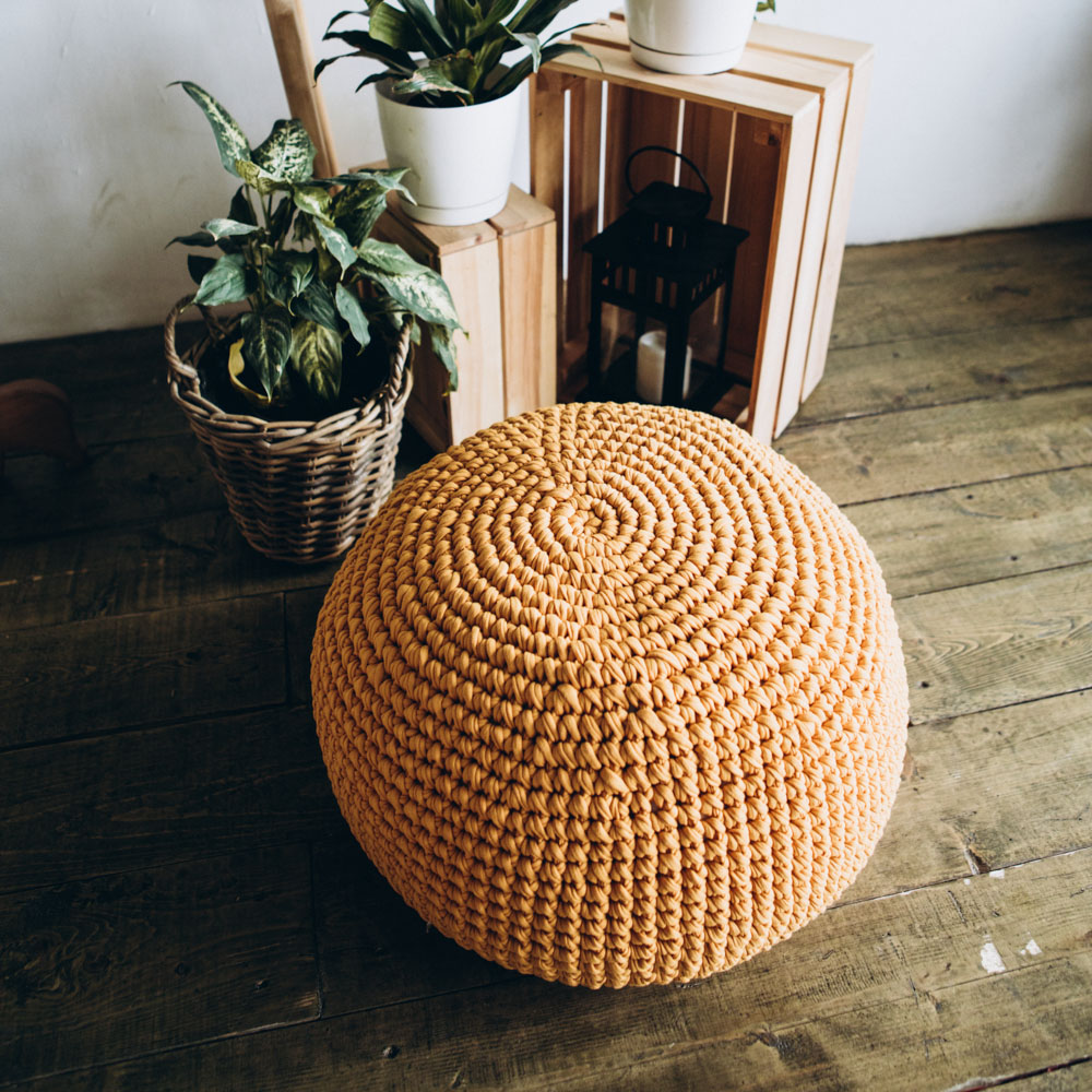 Вязаный пуф Горчичный VAMVIGVAM  281929 Оранжевый Santreyd  - Вид №5