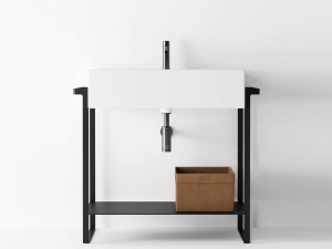 Напольная консольная раковина с настенным креплением