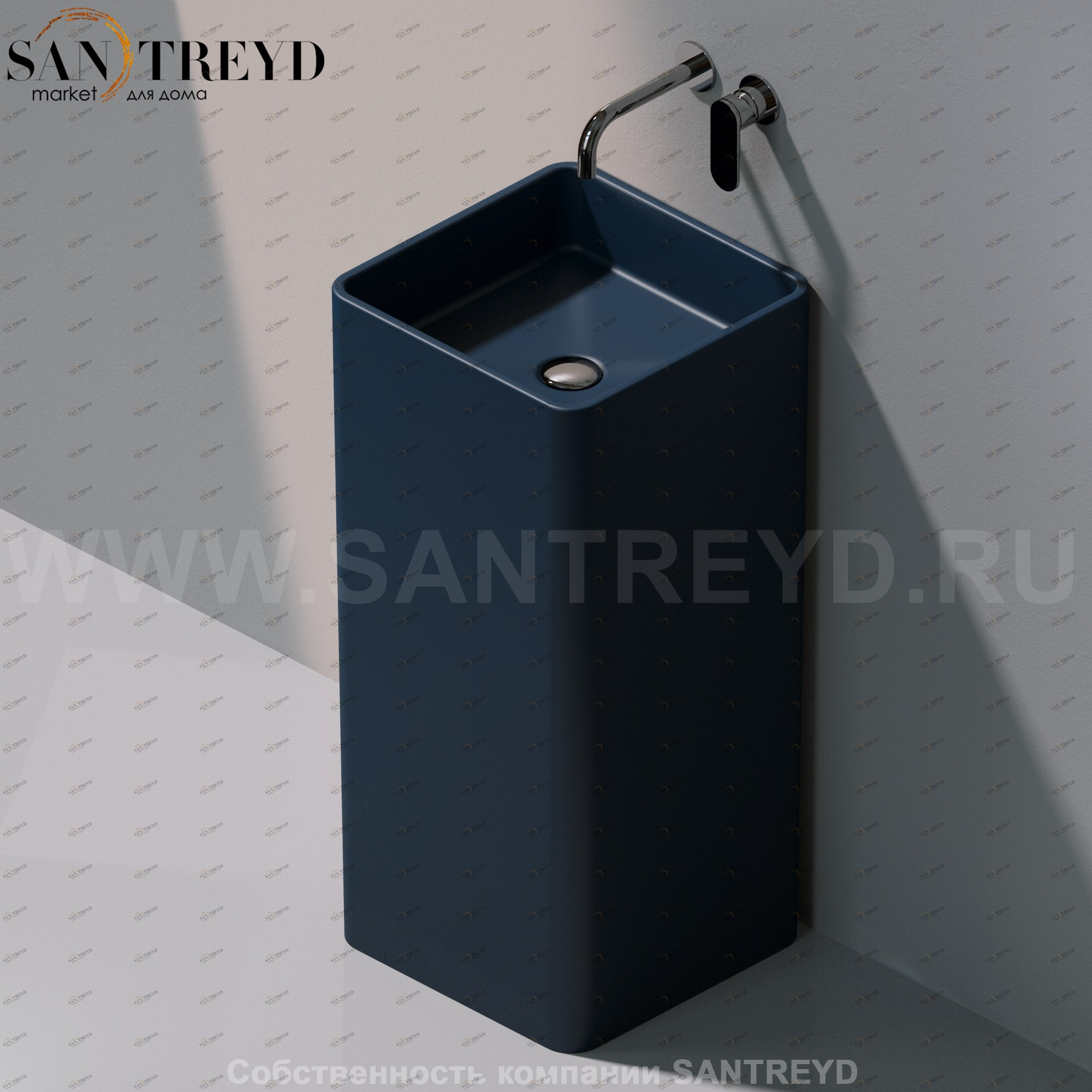 MW40P7016 Напольная раковина стоящая квадратная Ceramica Flaminia Mono