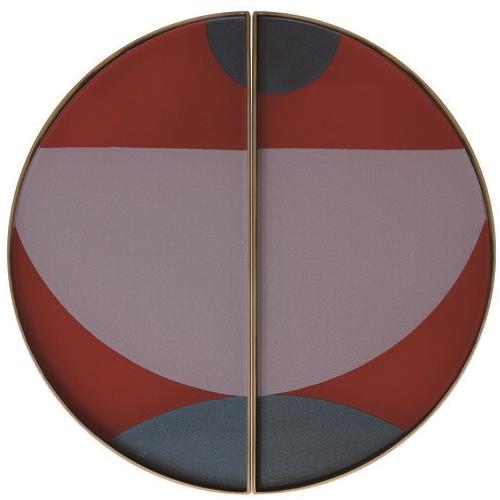 Ethnicraft Стеклянный поднос с ручной росписью Urban geometry 20941 - Вид №1