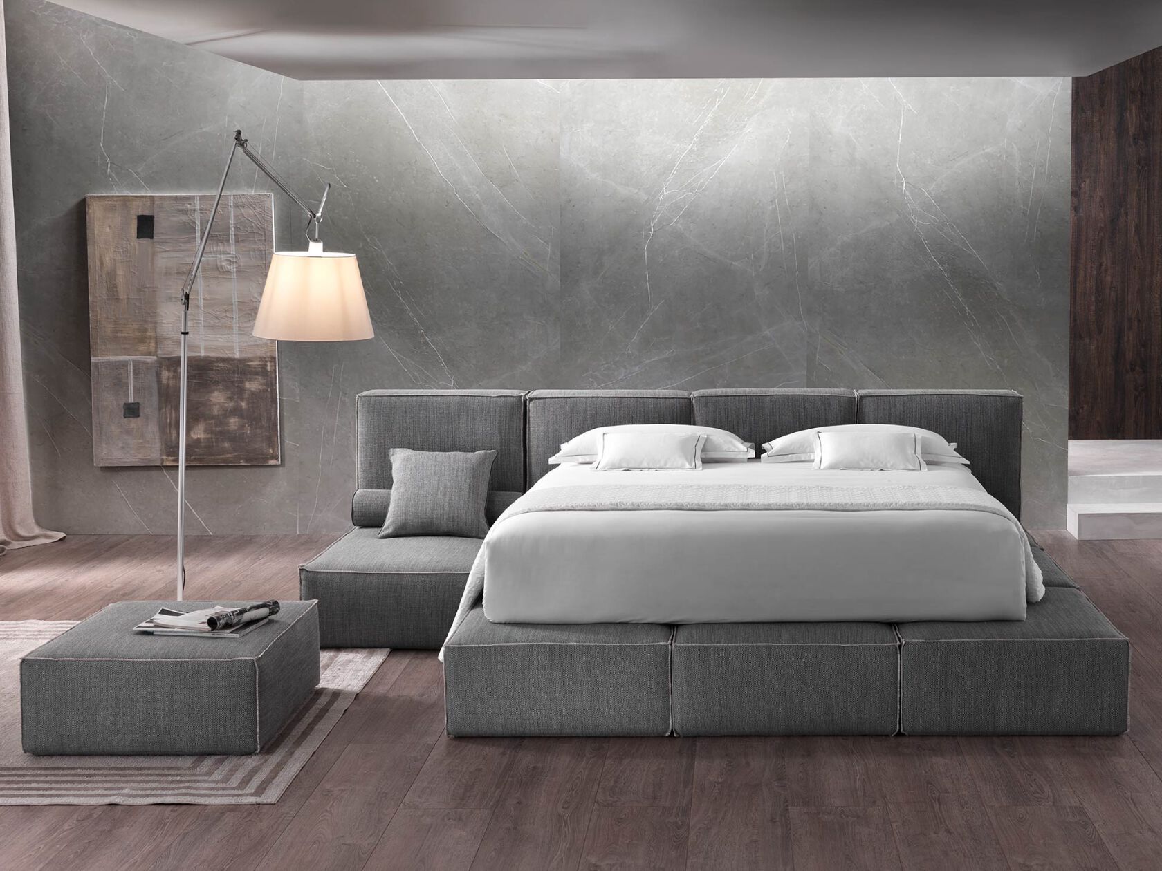 Мягкая кровать из ткани Altrenotti дизайнер ARCH-00135249