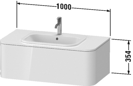 HP495109898 Happy D.2 Plus Тумбочка для подвесной консоли Темно-синий шелковисто-матовый лак Duravit - Вид №1