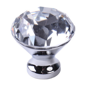 Мебельная ручка  Кноб, 30×30×31 мм, хром, прозрачный LJPS0174 Public Steel Россия