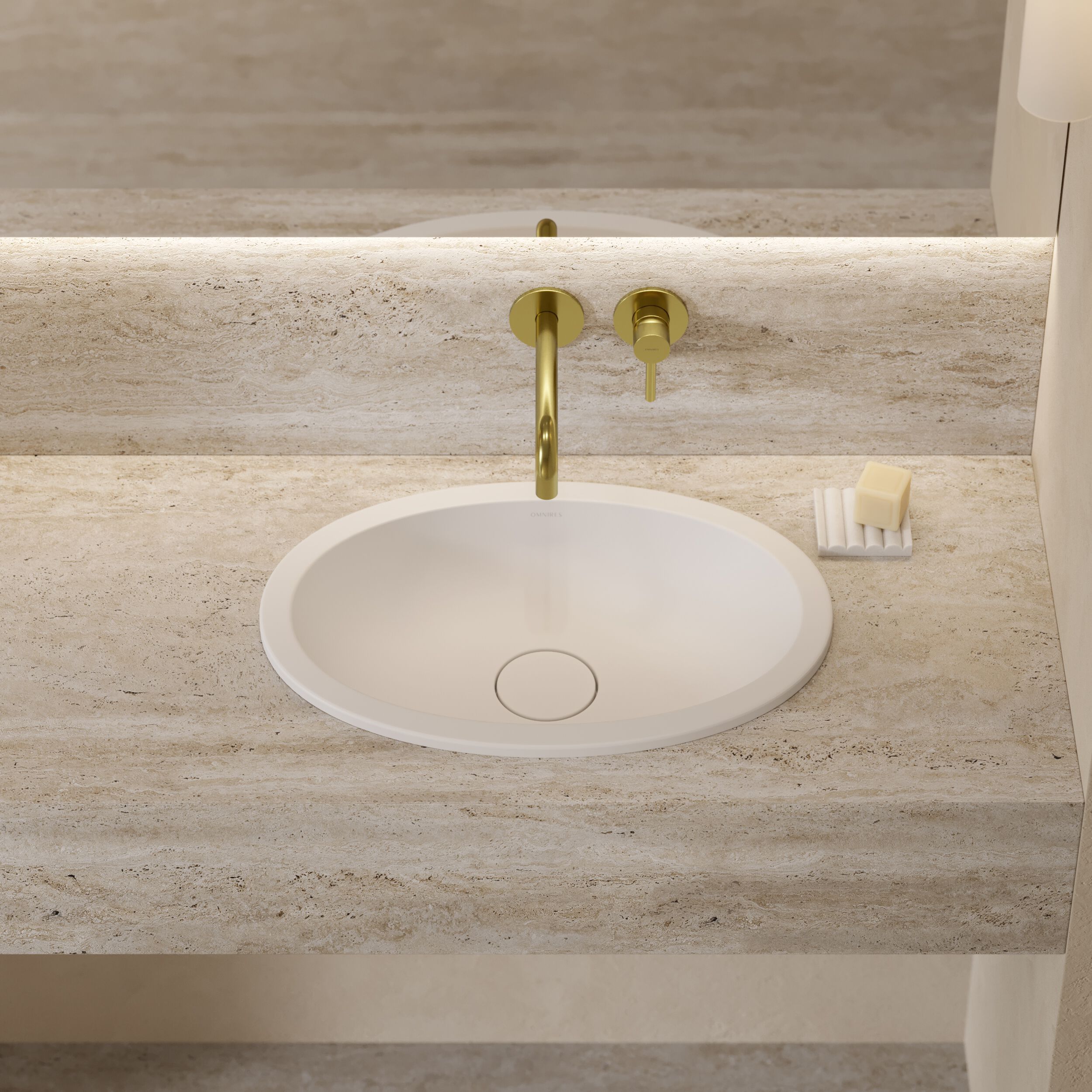 Встраиваемый умывальник из Овального композитного материала OMNIRES SHELL M+ SHELLUP ARCH-00152537 - Вид №32