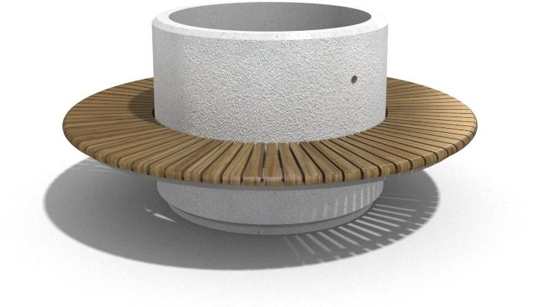 ENCHO ENCHEV - ETE Модульная круглая бетонная скамья со встроенной сеялкой  193  - Вид №5