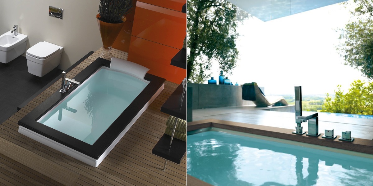 Ванна встроенная с гидромассажем Aura Uno 9F43-342-SX Jacuzzi 9F43342SX - Вид №1