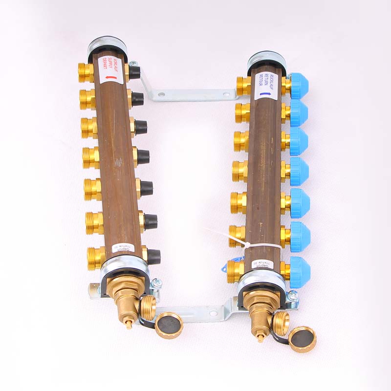 Коллекторная группа HKV с регулировочными и термостатическими вентилями WATTS Ind 1"x3/4"ЕК 7 выходов 10004182 - Вид №1