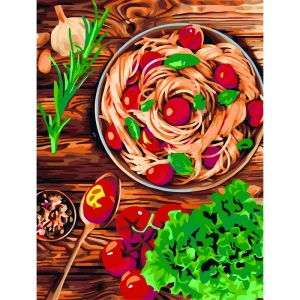 Картина по номерам Спагетти 30х40 см
