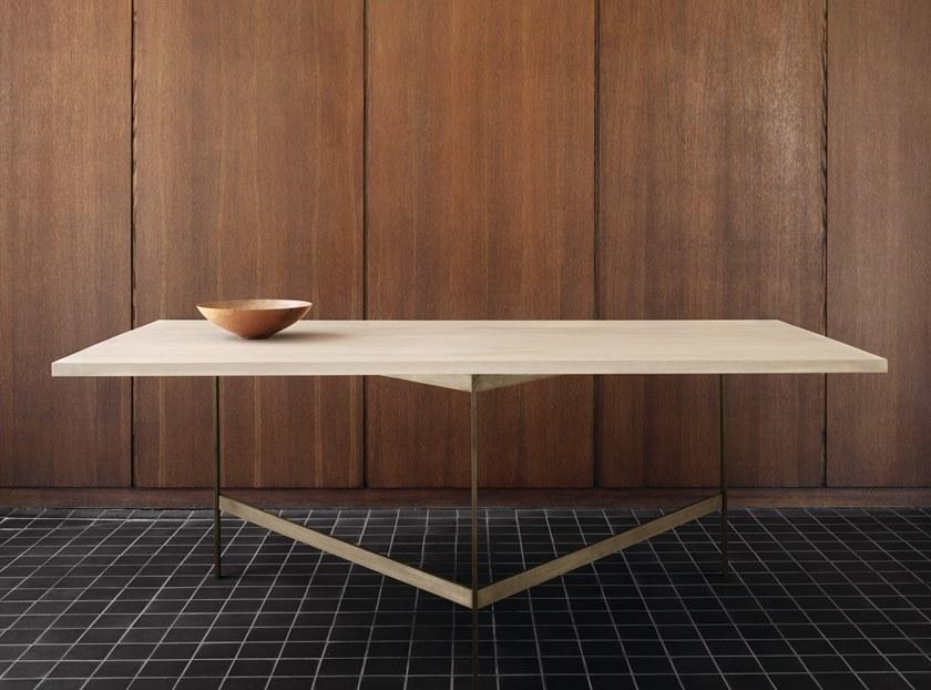 BassamFellows Прямоугольный деревянный обеденный стол на металлической основе Plank sun-id-1501786 - Вид №1